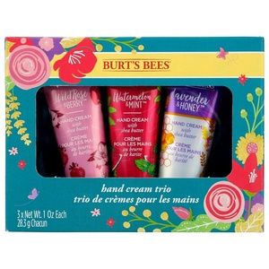 Burt’s Bees Handcream Watermelon & Mint – Handcreme mit Sheabutter – Handpflege für trockene Hände – 500437(Handcreme Trio Geschenkset – blaugrün)